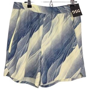 DSG Agility Shorts Mens Blue Lime Green 6" Athletic Performance Gym Training NWT